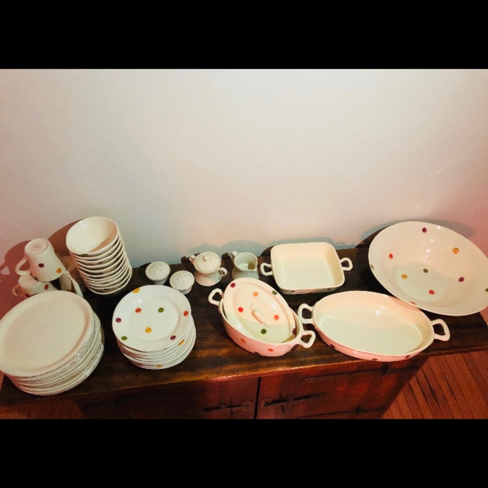 Italian Hand made Vietri dinnerware.